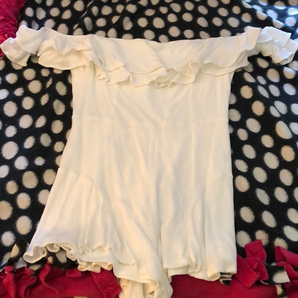 White off the shoulder romper